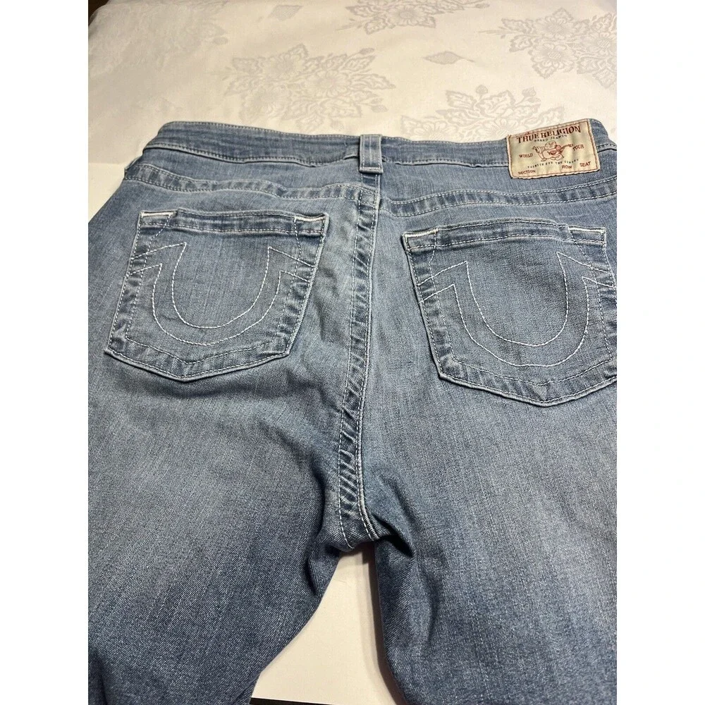 True Religion Jennie Mid Rise Super Skinny Denim Jeans Sz 31 Raw Hem